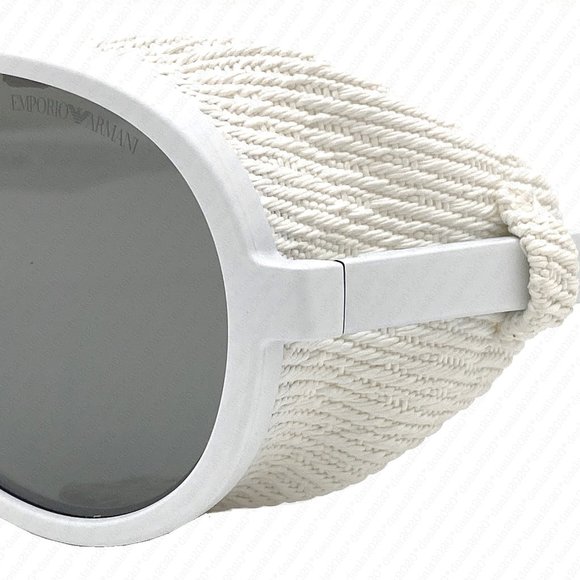 EMPORIO ARMANI EA4166Z 58726G 30mm Matte White Mirrored Sunglasses - Picture 7 of 11
